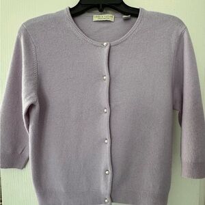 Lord & Taylor Women’s Cashmere Sweater with pearl buttons
